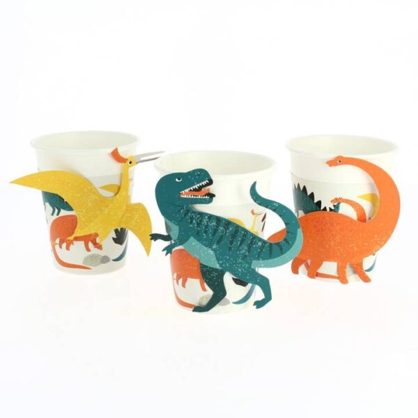 Dinosaurier-Becher mit 3D-Deko