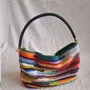 Glücksstreifen Tasche Handgemachte Häkeltasche