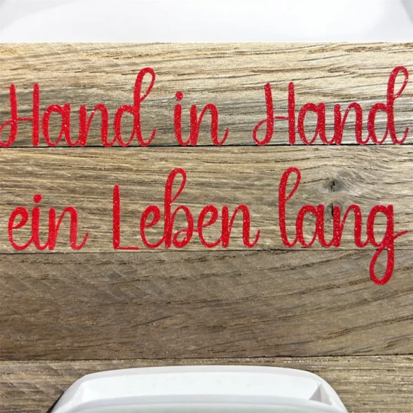 Hand in Hand Schrift im Details